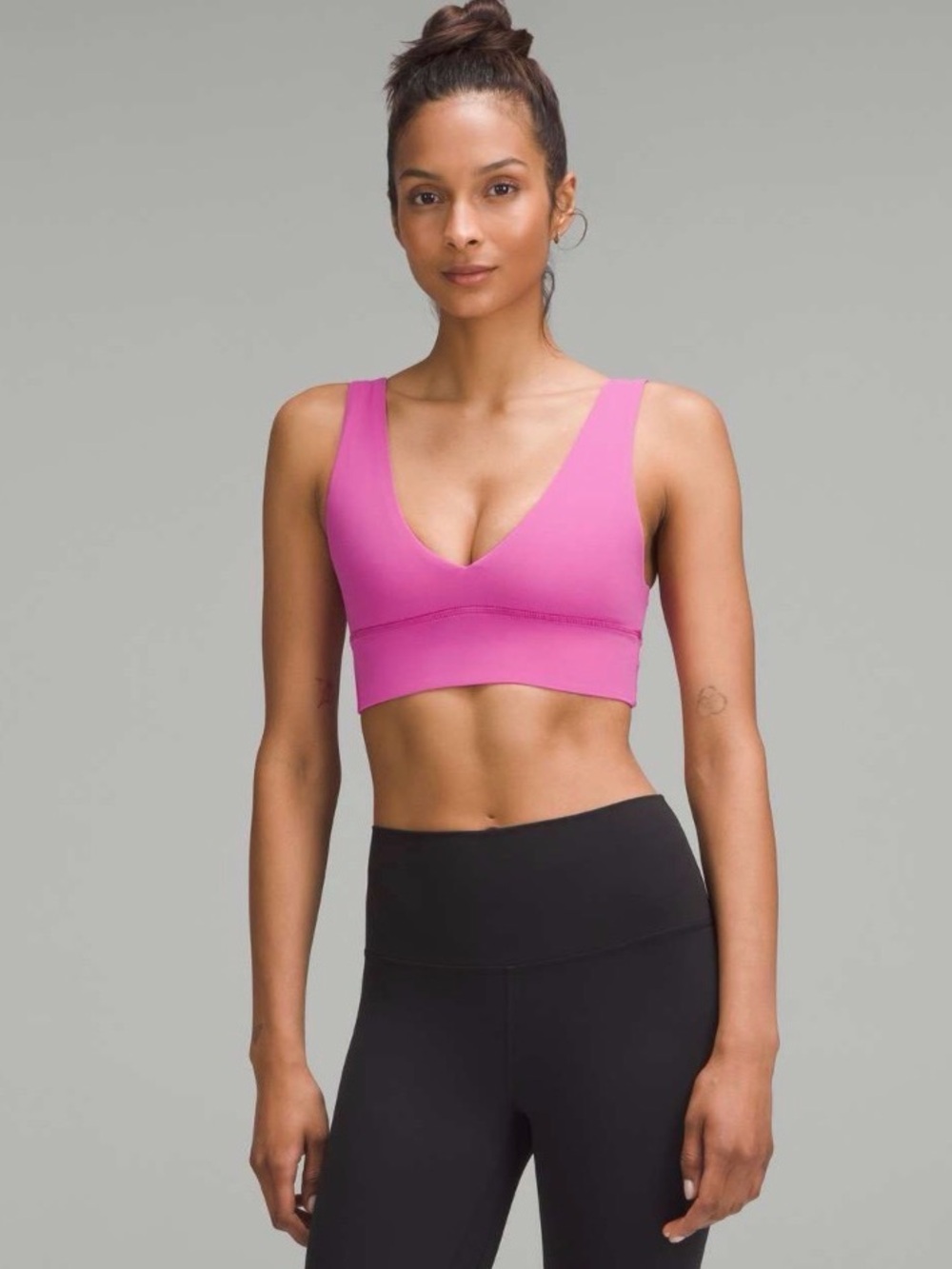 Lululemon Align V-Neck Bra Light Support A/B Cup Pow Pink Tone W2DW3S Size 10